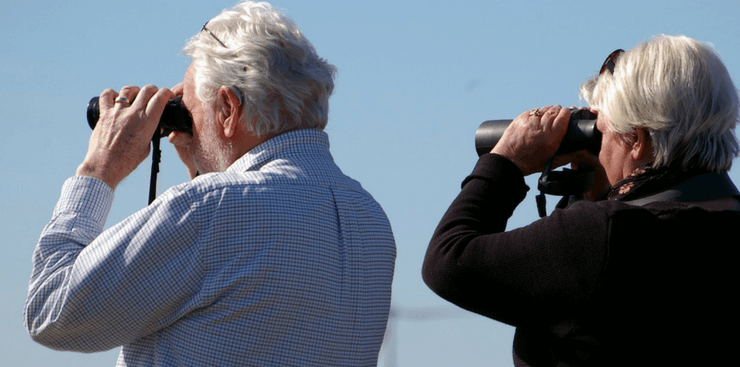 Senior couple bird watching with binoculars | Active Adult Lifestyle